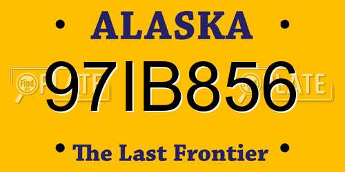 97IB856 Alaska License Plate