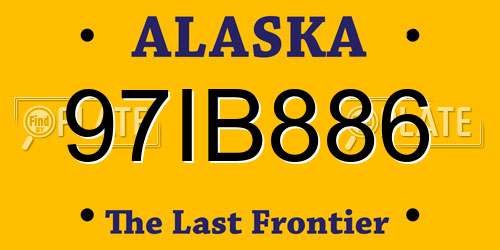 97IB886 Alaska License Plate
