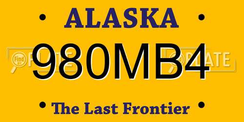980MB4 Alaska License Plate