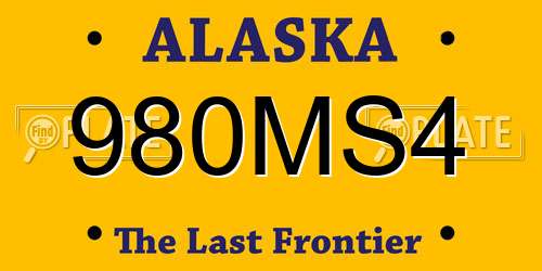 980MS4 Alaska License Plate