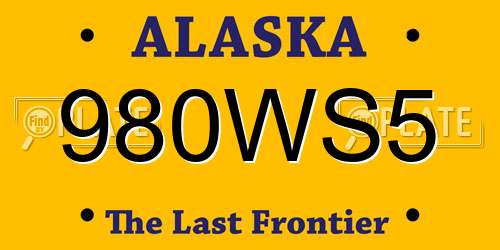 980WS5 Alaska License Plate
