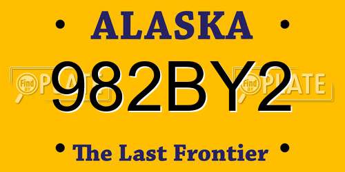 982BY2 Alaska License Plate
