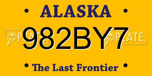 982BY7 Alaska License Plate