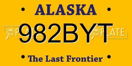 982BYT Alaska License Plate
