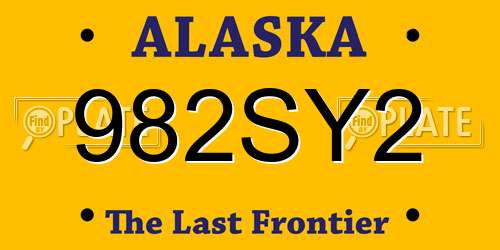 982SY2 Alaska License Plate
