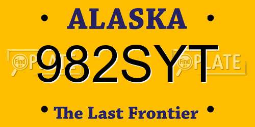 982SYT Alaska License Plate