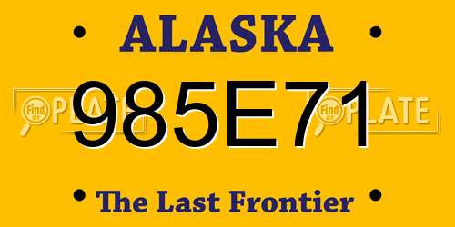 985E71 Alaska License Plate