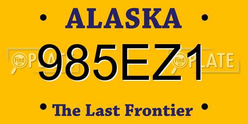 985EZ1 Alaska License Plate