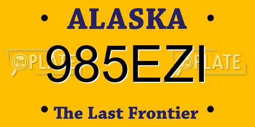 985EZI Alaska License Plate