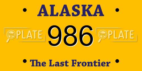 986 Alaska License Plate
