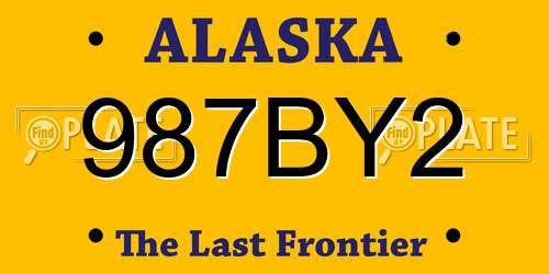 987BY2 Alaska License Plate