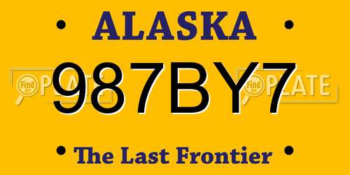 987BY7 Alaska License Plate