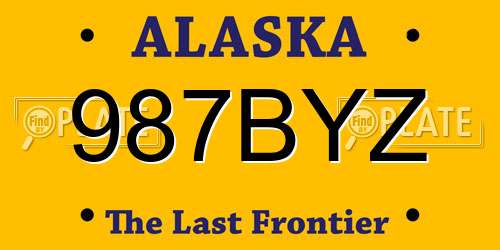 987BYZ Alaska License Plate