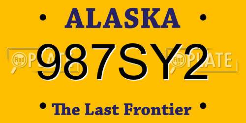 987SY2 Alaska License Plate