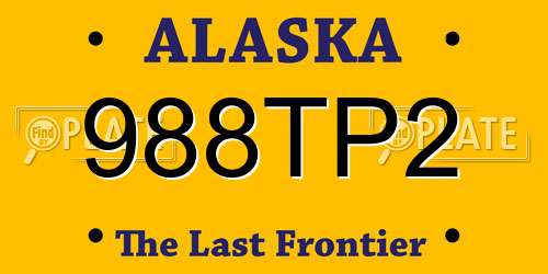 988TP2 Alaska License Plate