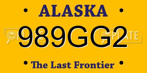 989GG2 Alaska License Plate
