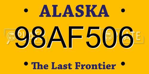 98AF506 Alaska License Plate