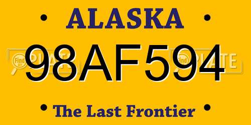 98AF594 Alaska License Plate