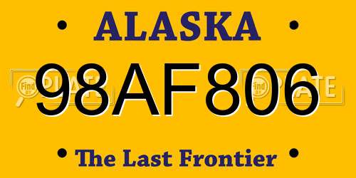 98AF806 Alaska License Plate