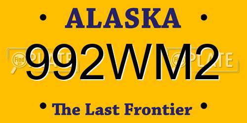 992WM2 Alaska License Plate