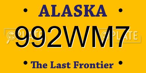 992WM7 Alaska License Plate