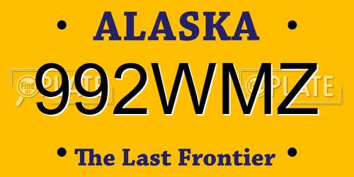 992WMZ Alaska License Plate