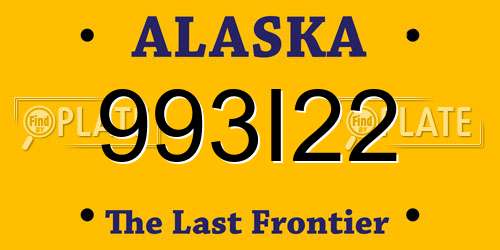 993I22 Alaska License Plate