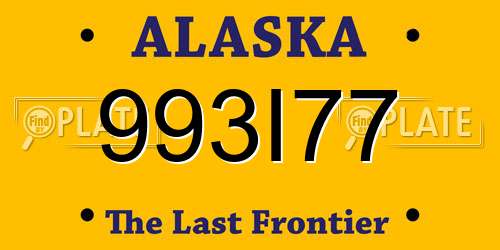 993I77 Alaska License Plate