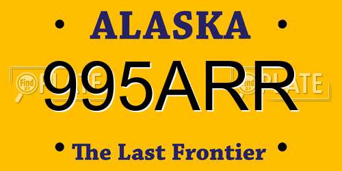 995ARR Alaska License Plate
