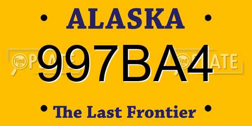 997BA4 Alaska License Plate