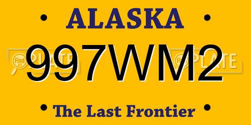 997WM2 Alaska License Plate