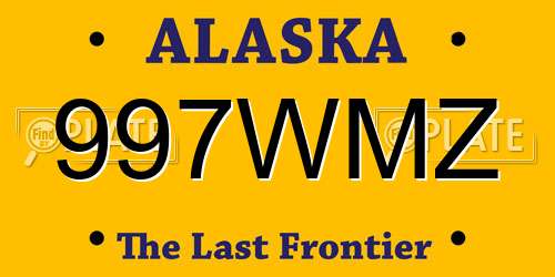 997WMZ Alaska License Plate