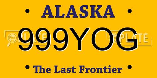 999YOG Alaska License Plate