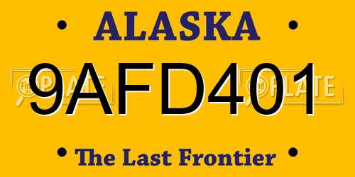 9AFD401 Alaska License Plate