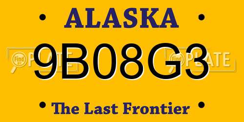 9B08G3 Alaska License Plate