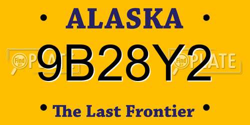 9B28Y2 Alaska License Plate