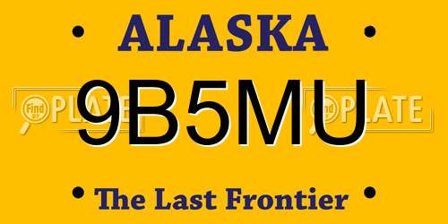9B5MU Alaska License Plate