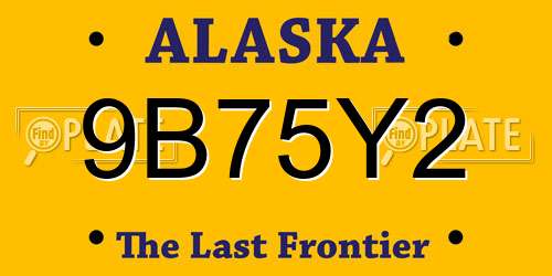 9B75Y2 Alaska License Plate