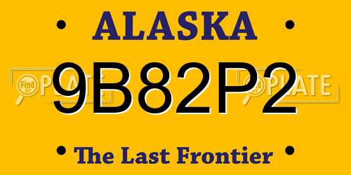 9B82P2 Alaska License Plate