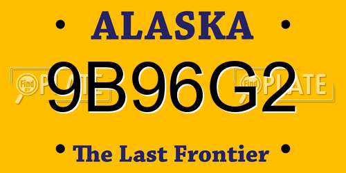 9B96G2 Alaska License Plate