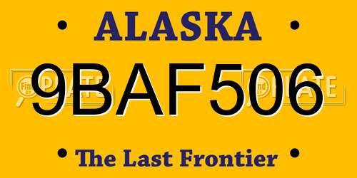 9BAF506 Alaska License Plate