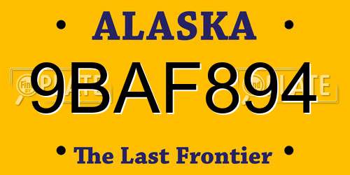 9BAF894 Alaska License Plate