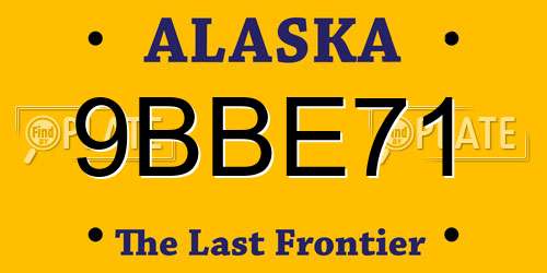 9BBE71 Alaska License Plate