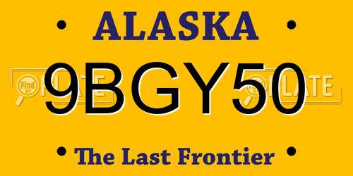 9BGY50 Alaska License Plate