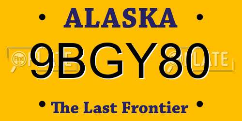 9BGY80 Alaska License Plate