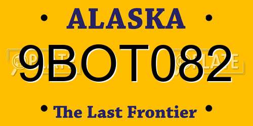 9BOT082 Alaska License Plate