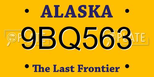9BQ563 Alaska License Plate