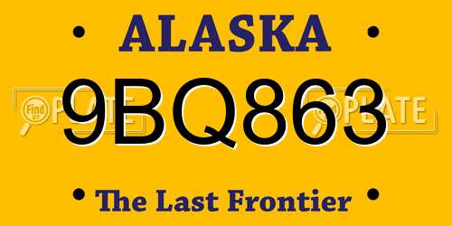 9BQ863 Alaska License Plate