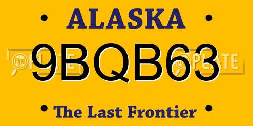 9BQB63 Alaska License Plate