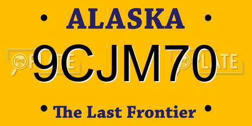 9CJM70 Alaska License Plate